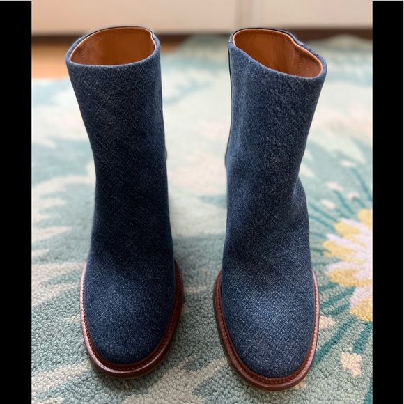 Chloe Edith Denim & Leather Short Boots - Picture 5 of 16